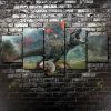 Jurassic World Kingdom Fallen Dinosaur Movie - 5 Panel Canvas Art Wall Decor