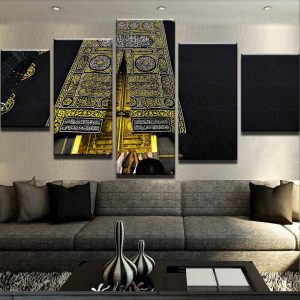 Kaaba Up Close - Religion 5 Panel Canvas Art Wall Decor