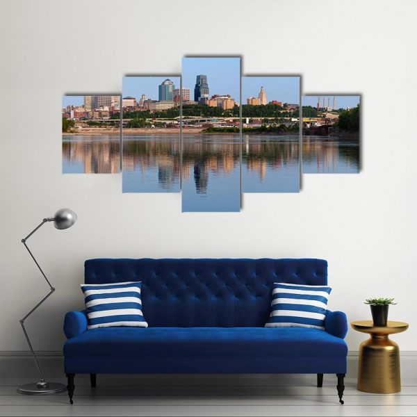 Kansas City Skyline - Nature 5 Panel Canvas Art Wall Decor