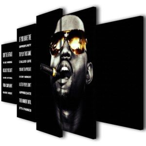 Kanye West Runaway Quotes Don’T Be Afraid - Abstract 5 Panel Canvas Art Wall Decor