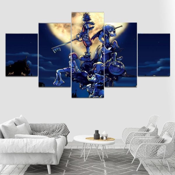 Kingdom Hearts Poster 3 Gaming - 5 Panel Canvas Art Wall Decor