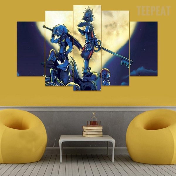 Kingdom Hearts V3 Anime - 5 Panel Canvas Art Wall Decor