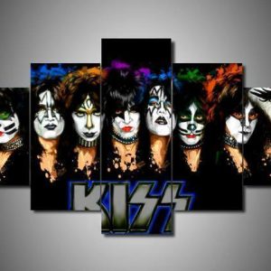 Kiss 1 - Music 5 Panel Canvas Art Wall Decor