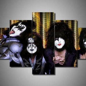 Kiss 2 - Music 5 Panel Canvas Art Wall Decor