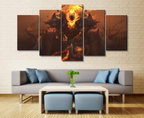 LOL League Of Legends High Noon Thresh Game - 5 Panel Canvas Art Wall Decor