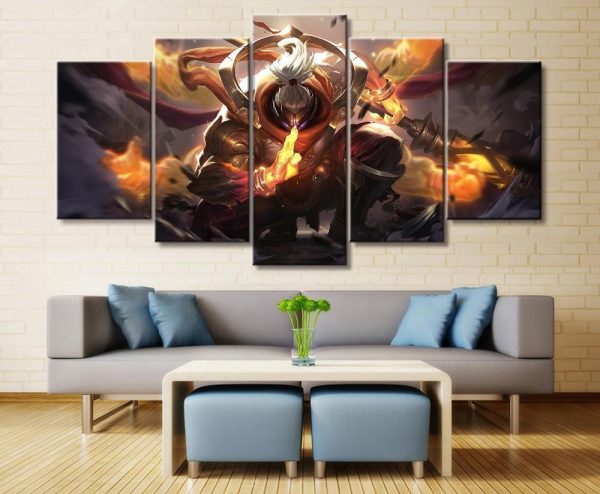 LOL League Of Legends Jax Gaming - 5 Panel Canvas Art Wall Decor