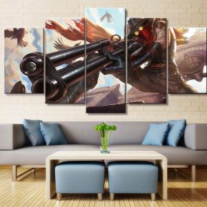 LOL League Of Legends Jhin 5 Game - 5 Panel Canvas Art Wall Decor