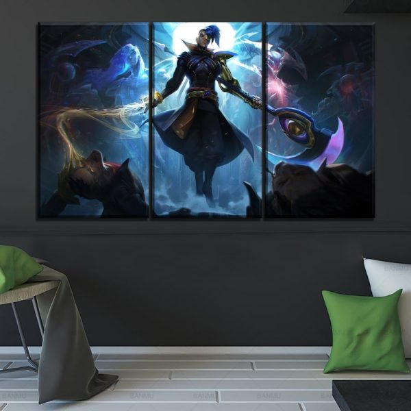 LOL League Of Legends Kayn Poster 1 Gaming 3 Pieces - 3 Panel Canvas Art Wall Decor