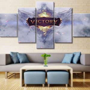 LOL League Of Legends Victory Scene Game - 5 Panel Canvas Art Wall Decor