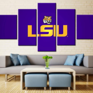 LSU Tigers Football Team Sport - 5 Panel Canvas Art Wall Decor