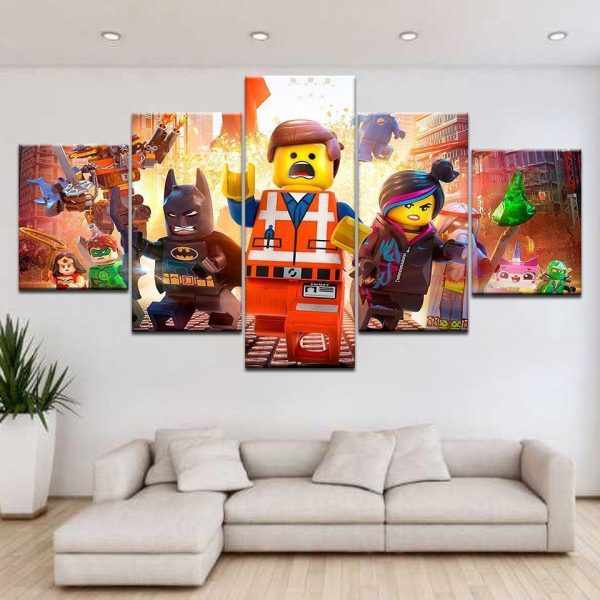 La Grande Aventure Lego Movie - 5 Panel Canvas Art Wall Decor