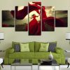 Lady In Red Dancing With The Wind - Sport 5 Panel Canvas Art Wall Decor