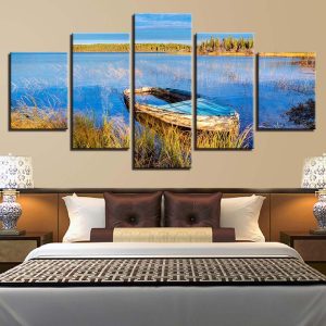 Lake 21 - Nature 5 Panel Canvas Art Wall Decor