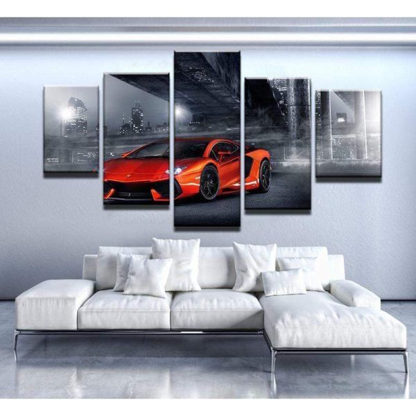 Lamborghini Aventador 1 - Automative 5 Panel Canvas Art Wall Decor