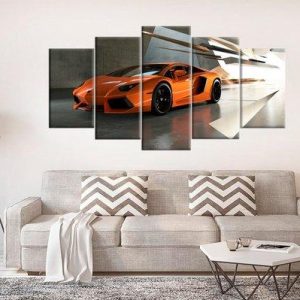 Lamborghini Aventador 6 - Automative 5 Panel Canvas Art Wall Decor