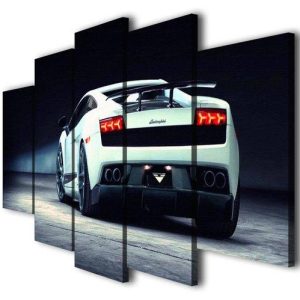 Lamborghini Gallardo Racing Car - Automative 5 Panel Canvas Art Wall Decor