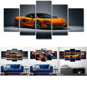 Lamborghini Orange Super Car - 5 Panel Canvas Art Wall Decor