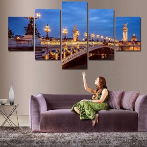 Lampost - Nature 5 Panel Canvas Art Wall Decor