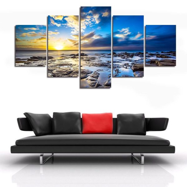 Landscape 03 - Space 5 Panel Canvas Art Wall Decor