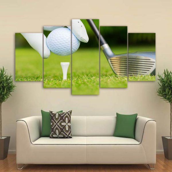 Landscape Golf Ready For Kickoff - Sport 5 Panel Canvas Art Wall Decor