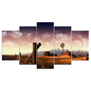 Landscape Safari - Nature 5 Panel Canvas Art Wall Decor