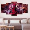 Large Deadpool Harley Quinn Modern - Movie 5 Panel Canvas Art Wall Decor