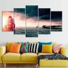 Large Interstellar Spaceship - Movie 5 Panel Canvas Art Wall Decor