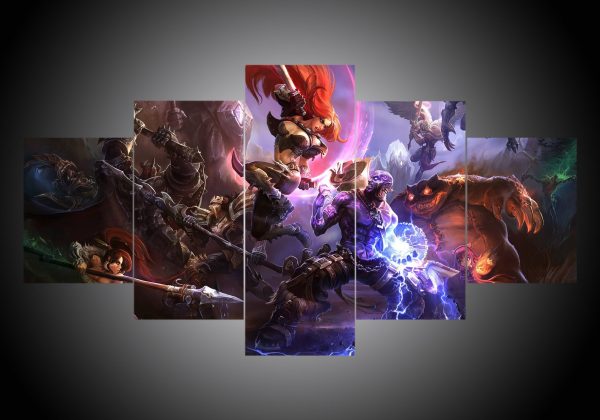 League Of Legends 3 - Gaming 5 Panel Canvas Art Wall Decor