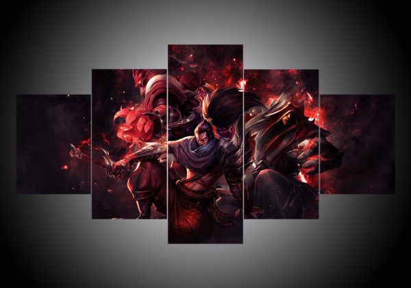 League Of Legends 4 - Gaming 5 Panel Canvas Art Wall Decor