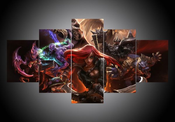 League Of Legends 6 - Gaming 5 Panel Canvas Art Wall Decor