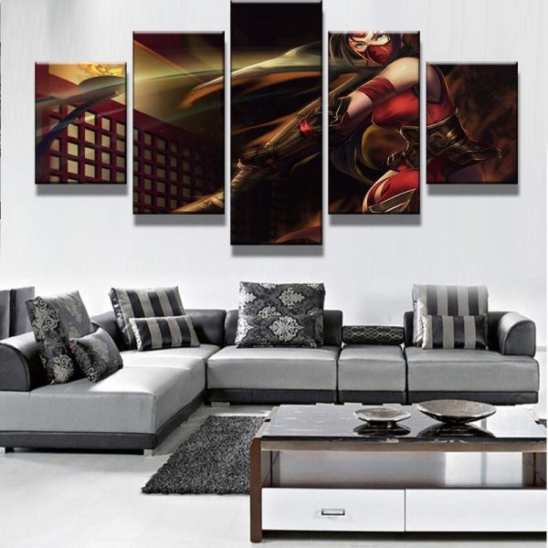 League Of Legends Game - Gaming 5 Panel Canvas Art Wall Decor