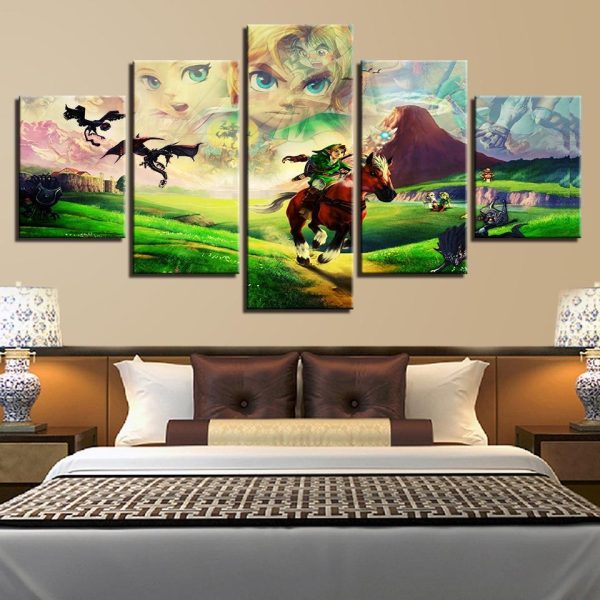 Legend Of Zelda 32 - Gaming 5 Panel Canvas Art Wall Decor