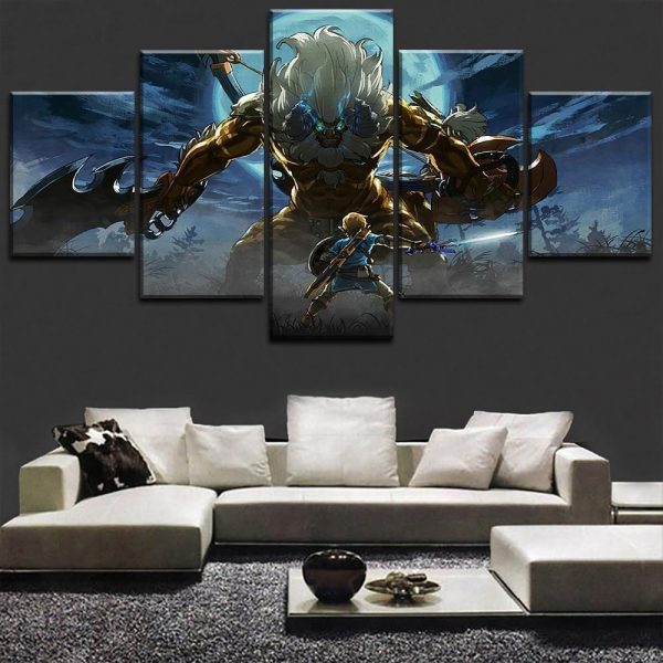 Legend of Zelda Poster 3 Gaming - 5 Panel Canvas Art Wall Decor