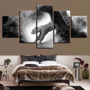 Leopard 21 - Animal 5 Panel Canvas Art Wall Decor