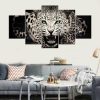 Leopard 3 - Animal 5 Panel Canvas Art Wall Decor