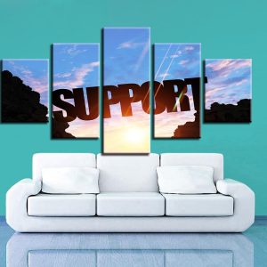 Letters Support - Nature 5 Panel Canvas Art Wall Decor