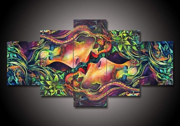 Lgbt 1 - Abstract 5 Panel Canvas Art Wall Decor