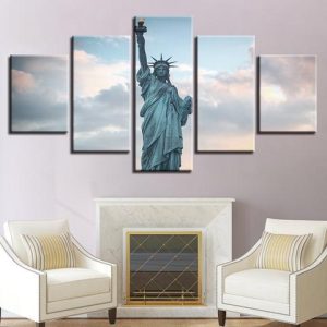 Liberty Statue - Nature 5 Panel Canvas Art Wall Decor