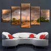 Lightning Rainbow Tree - Nature 5 Panel Canvas Art Wall Decor