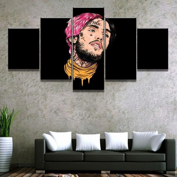 Lil Peep The Art 1 Celebrity - 5 Panel Canvas Art Wall Decor