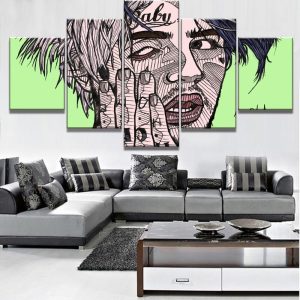 Lil Peep The Art 2 Celebrity - 5 Panel Canvas Art Wall Decor