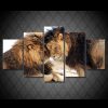 Lion 10 - Animal 5 Panel Canvas Art Wall Decor