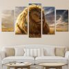 Lion 41 - Animal 5 Panel Canvas Art Wall Decor