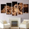 Lion Zoo - Animal 5 Panel Canvas Art Wall Decor