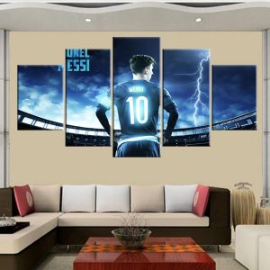 Lionel Messi M10 Soccer - 5 Panel Canvas Art Wall Decor