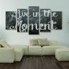 Live In The Moment - Abstract 5 Panel Canvas Art Wall Decor