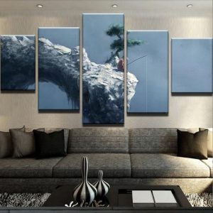 Live To Fish - Fishing 5 Panel Canvas Art Wall Decor