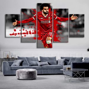 Liverpool Salah Football Stars 1 Sport - 5 Panel Canvas Art Wall Decor