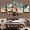 London City Tower Bridge - Nature 5 Panel Canvas Art Wall Decor