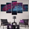 Lonely Tree - Abstract - Halloween 5 Panel Canvas Art Wall Decor